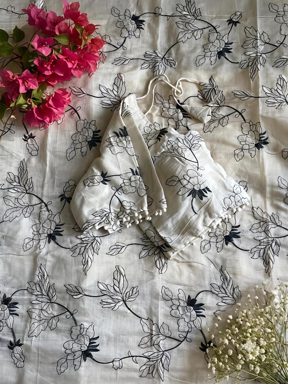 New Chanderi Cotton Heavy Embroidery n Tussels Work Fancy Designer Wedding Wear Saree With Stitched Blouse