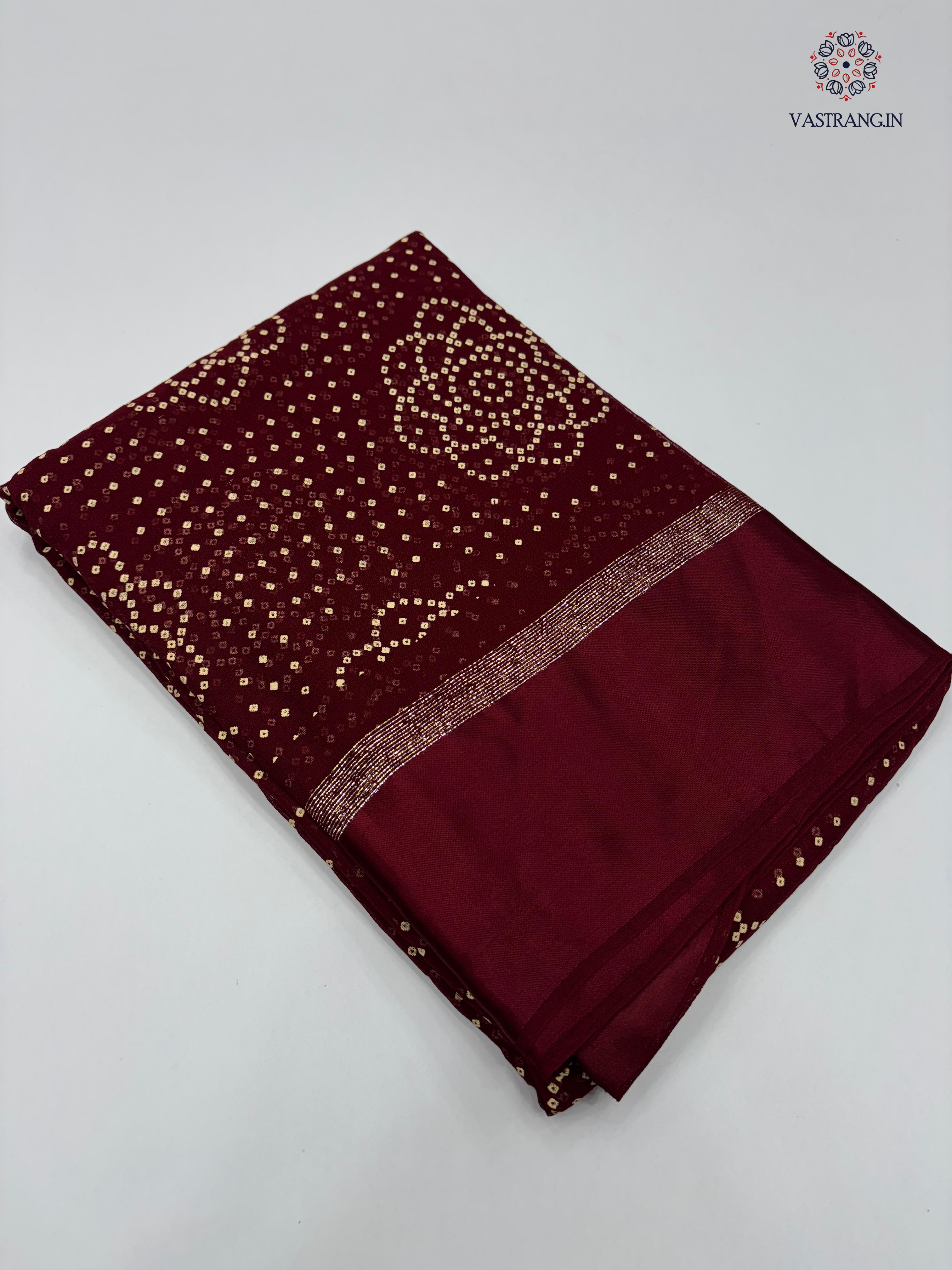 New Festive Wear Pure Viscose Georgette Jacquard Weaving Work With Bandhani Print Fancy Designer Saree