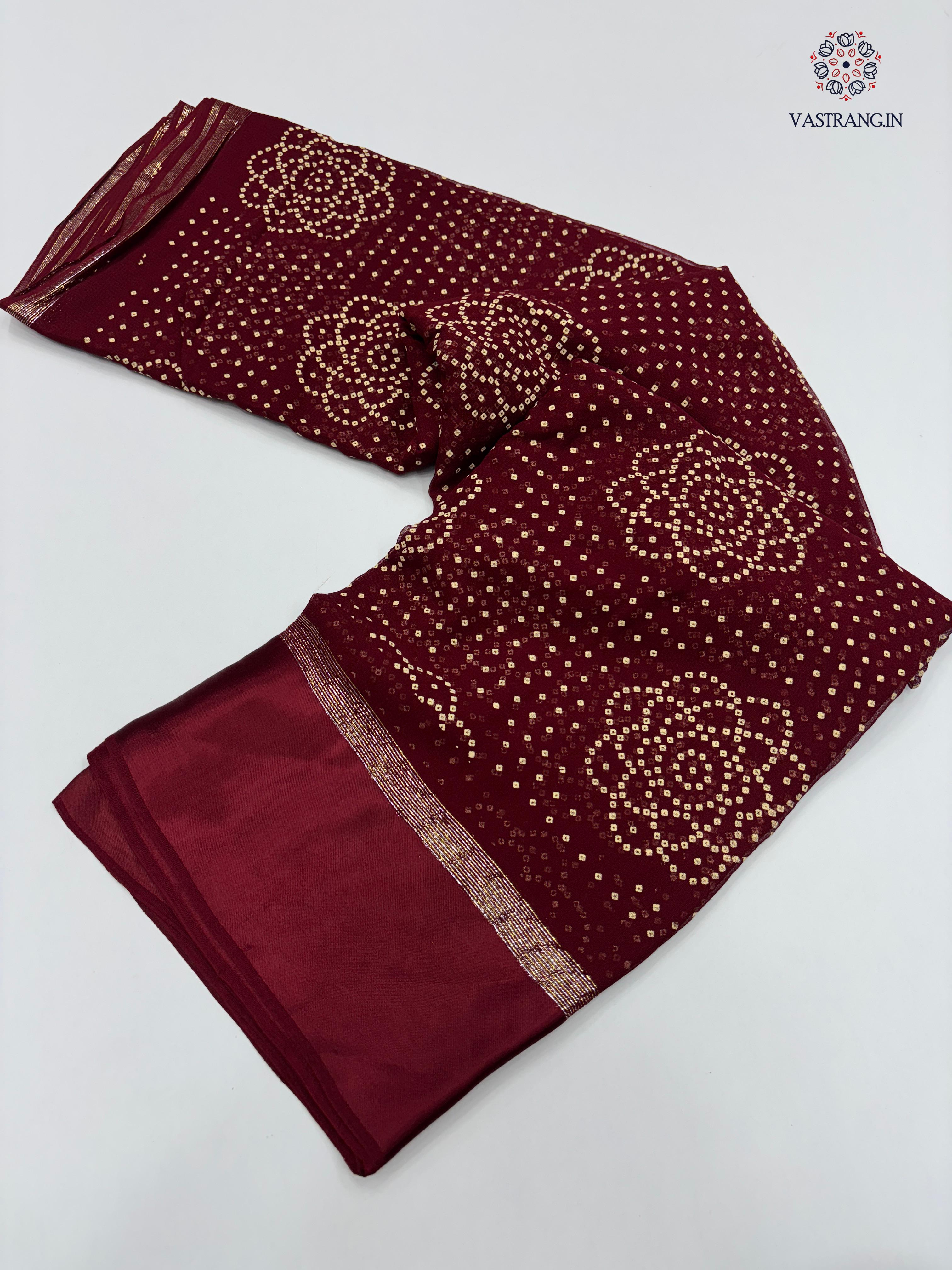 New Festive Wear Pure Viscose Georgette Jacquard Weaving Work With Bandhani Print Fancy Designer Saree