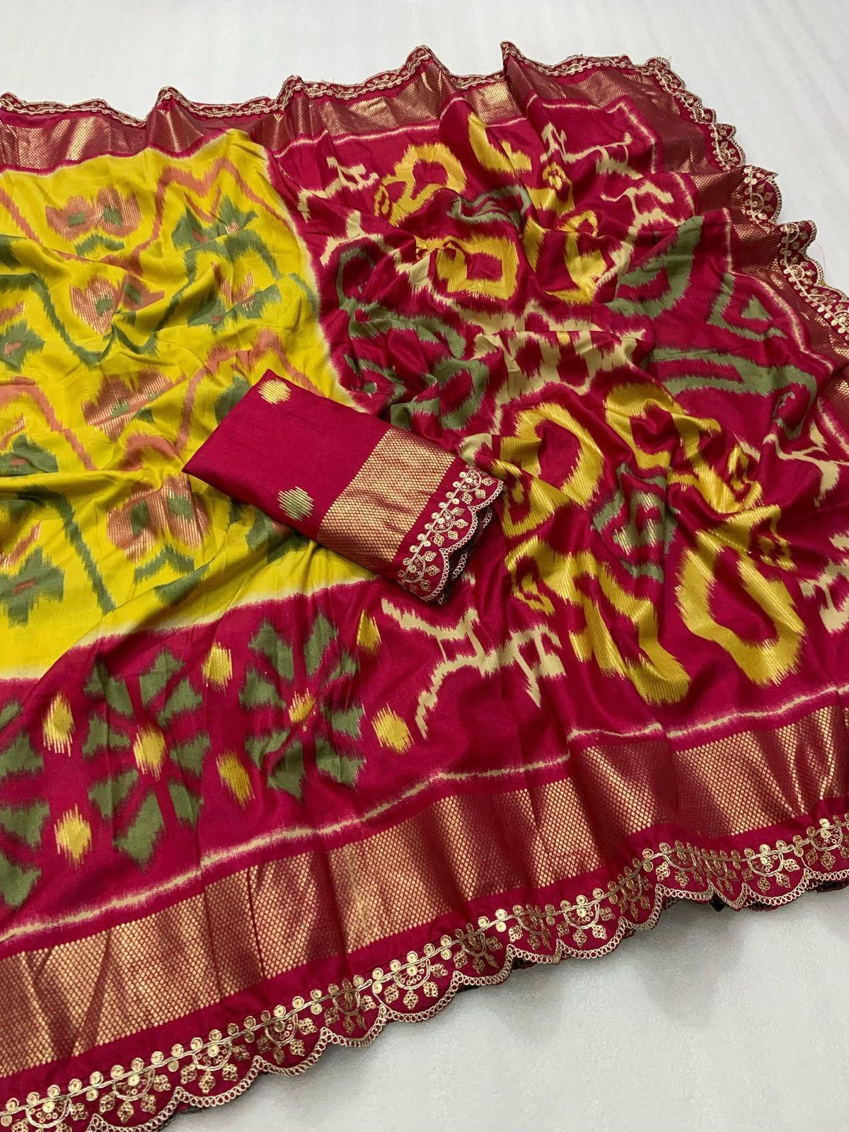 Desiring Festive Wear Pure Soft Silk Jacquard Work Lace Border Fancy Designer Saree With Blouse Piece