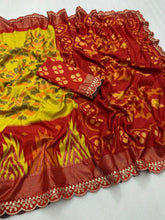 Load image into Gallery viewer, Desiring Festive Wear Pure Soft Silk Jacquard Work Lace Border Fancy Designer Saree With Blouse Piece
