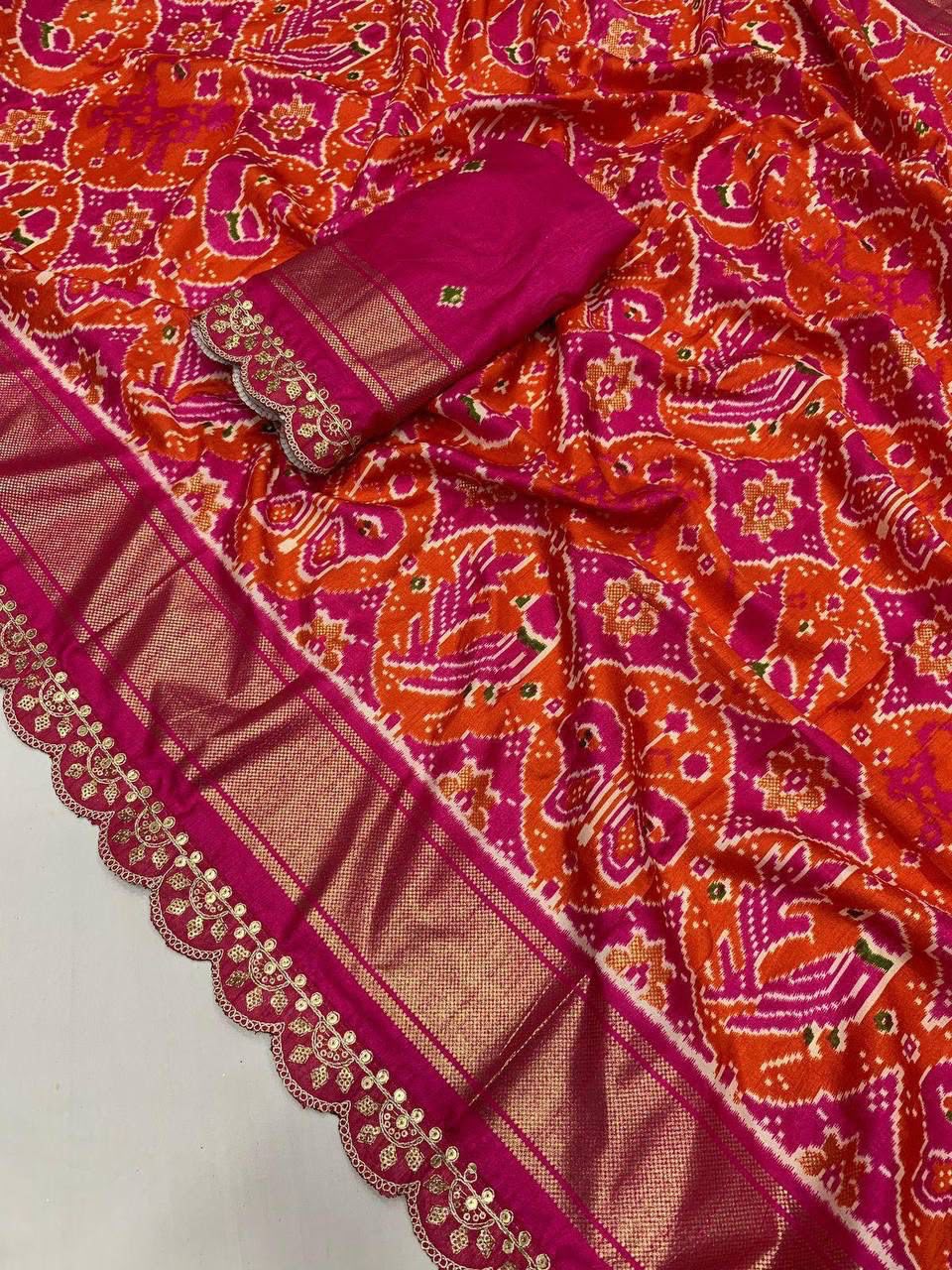 Desiring Festive Wear Pure Soft Silk Jacquard Work Lace Border Fancy Designer Saree With Blouse Piece