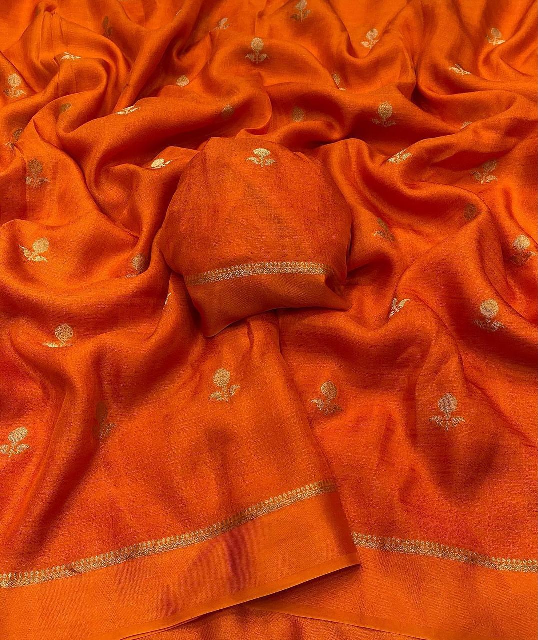 Adorning Party Wear Pure Soft Viscose Silk Jacquard Design n Satin Border Fancy Designer Saree With Blouse Piece