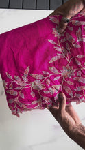 Load and play video in Gallery viewer, Incredible Pink Color Chanderi Cotton Embrodiery n Cut Work Fancy Designer Saree With Stunning Unstitched Blouse
