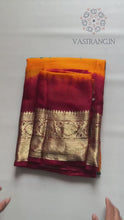 Load and play video in Gallery viewer, New Festival Wear Multicolor Georgette Kanchi Zari Weaving Work Fancy Designer Saree
