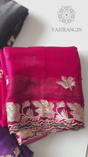 Load and play video in Gallery viewer, Latest Festive Wear Barbari Silk Embroidery n Cutwork Fancy Designer Saree With Unstitched Blouse Piece
