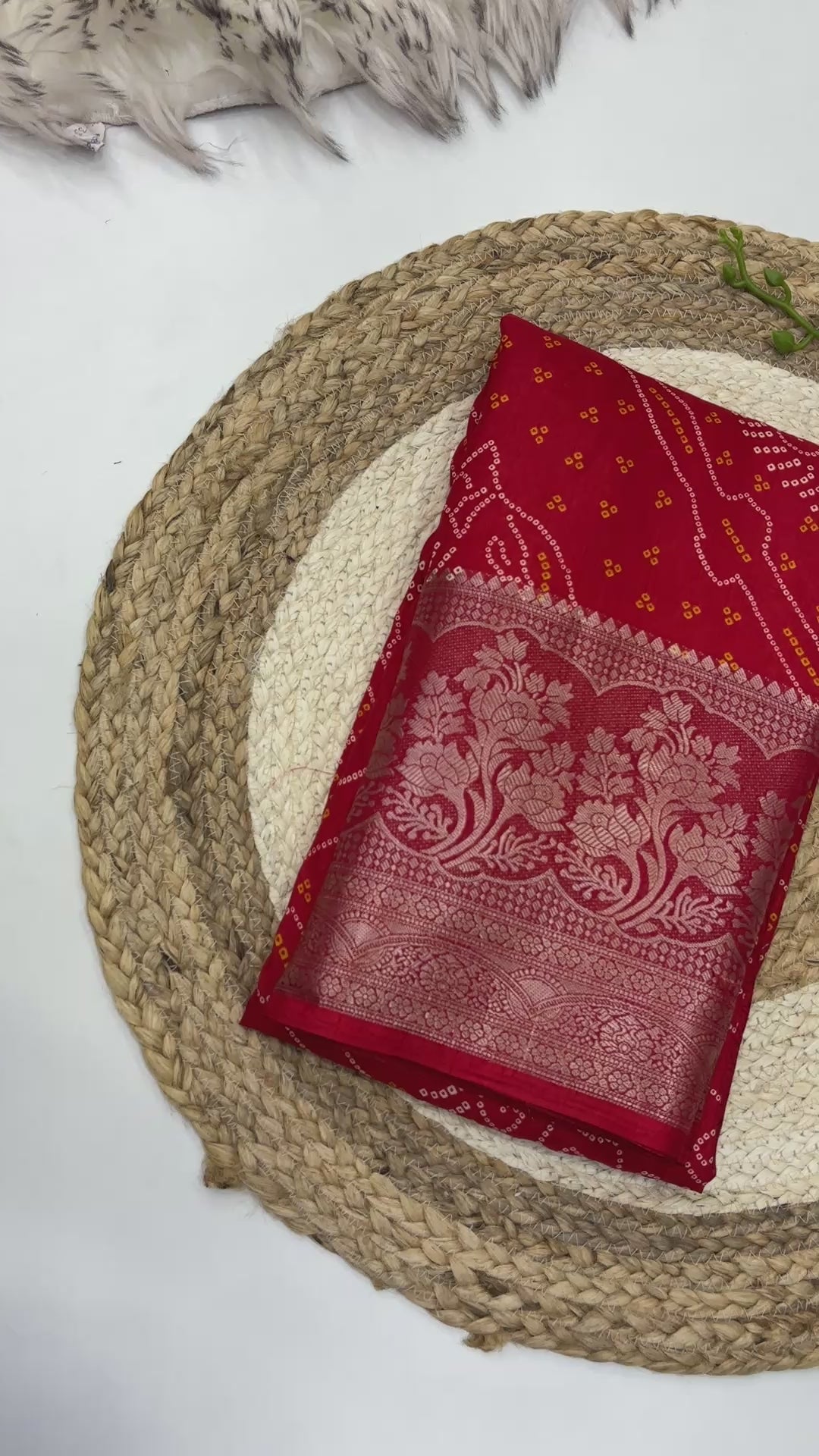 New Wedding Wear Dola Silk Bandhani Print Fancy Designer Saree Design