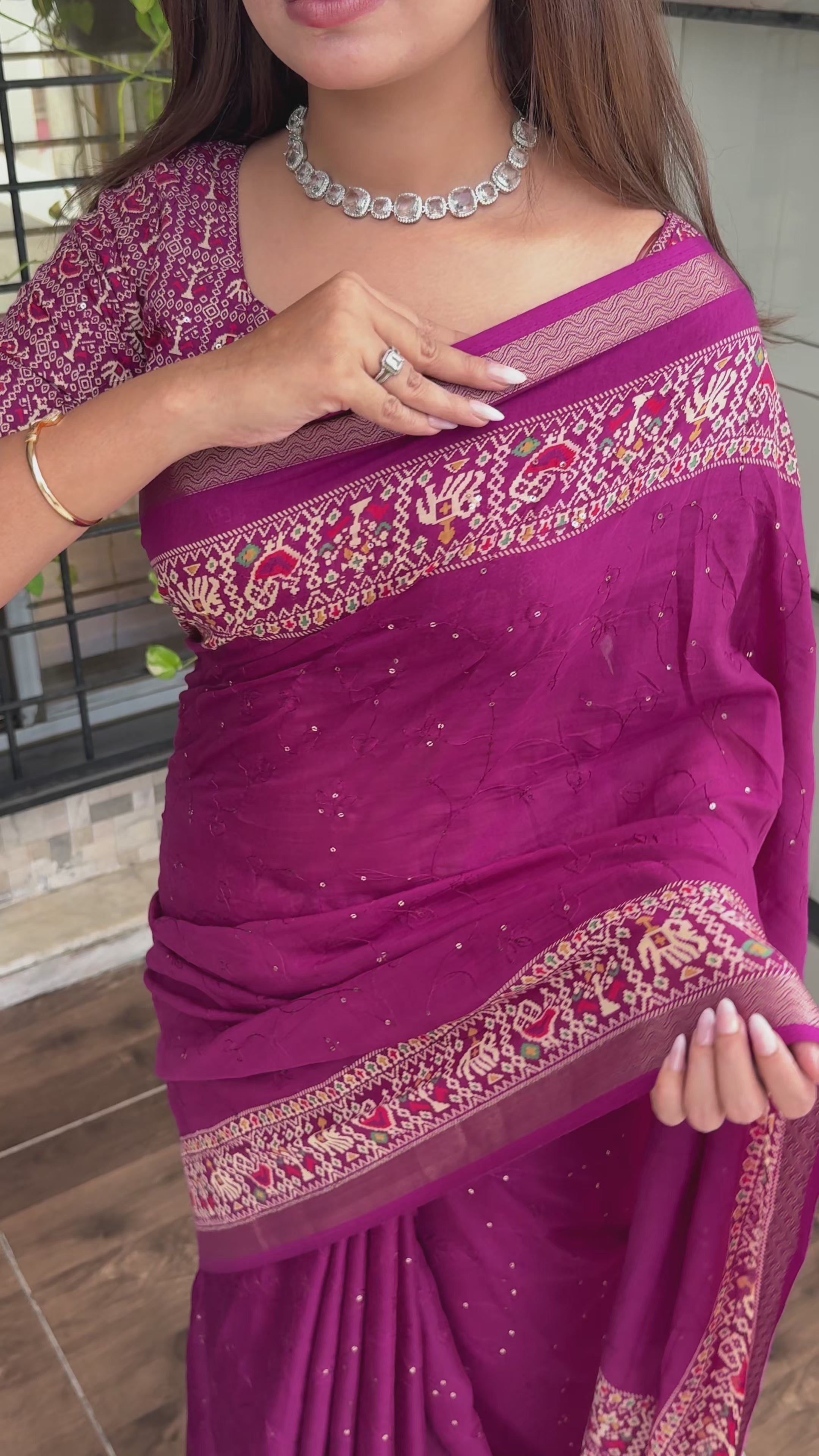 Entrancing Pure Mul Cotton Sequence  With Ajrakh Prined Fancy Designer Saree With Gratifying Blouse Piece