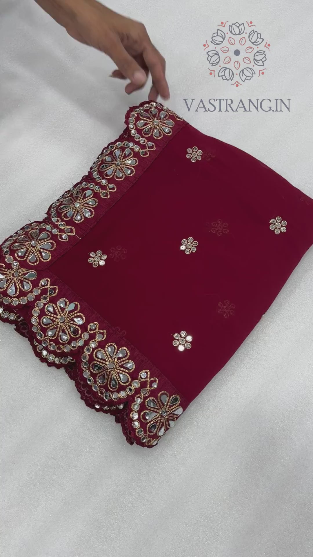 Blossom Party Wear Faux Georgette Sequence Heavy Border n Real Mirror Work Fancy Designer Saree With Unstitched Blouse