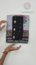 Load and play video in Gallery viewer, New Pure Mul Cotton Print With Rich Pallu Work Fancy Designer Festive Wear Saree With Blouse
