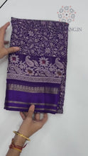 Load and play video in Gallery viewer, Charming Pure Soft Cotton Silk Print With Jacquard Border Work Saree With Blissful Blouse Piece
