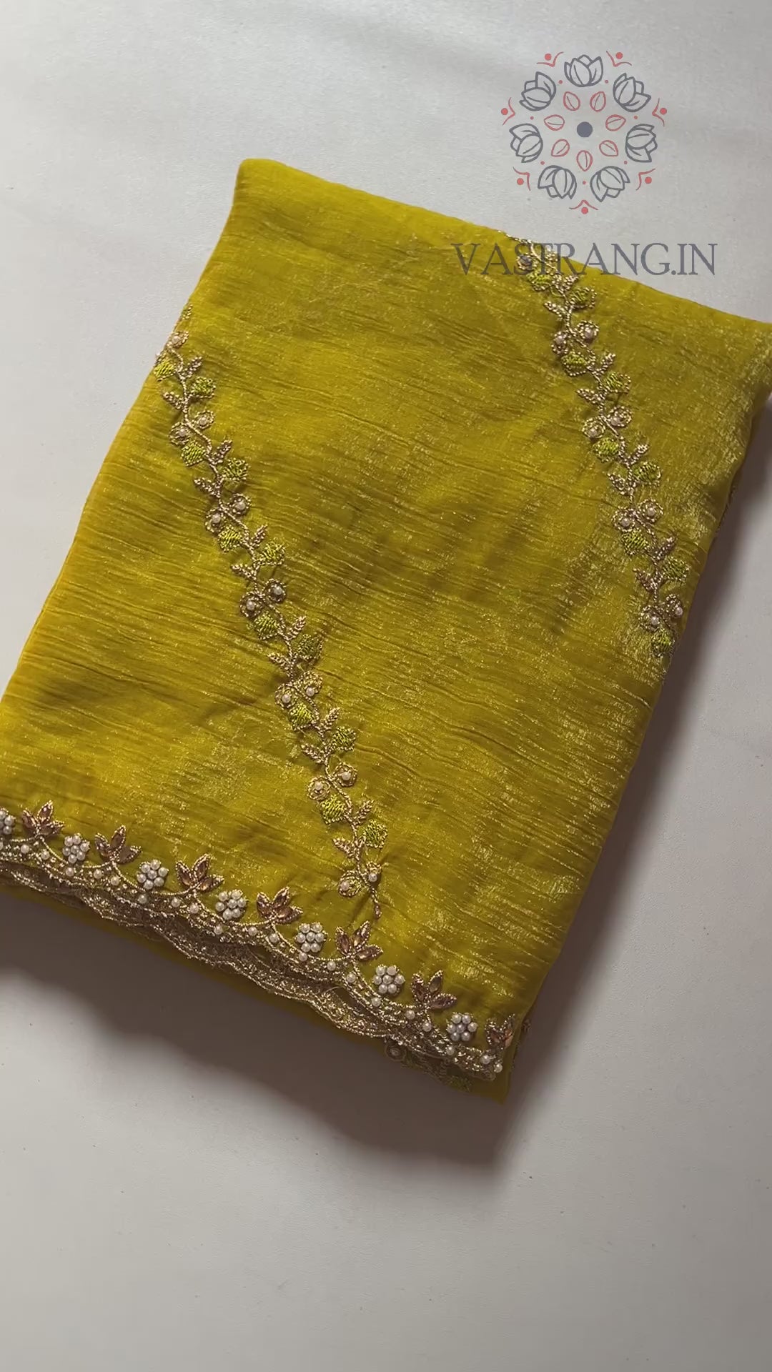 Latest Partywear Crunchy Chiffon Crush Silk Embroidery n Cut Work Fancy Designer Saree With Blouse