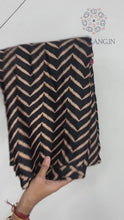 Load and play video in Gallery viewer, Pure Satin Crepe Ajrak Printed Rich Pallu Work Fancy Designer Function Wear Saree With Blouse

