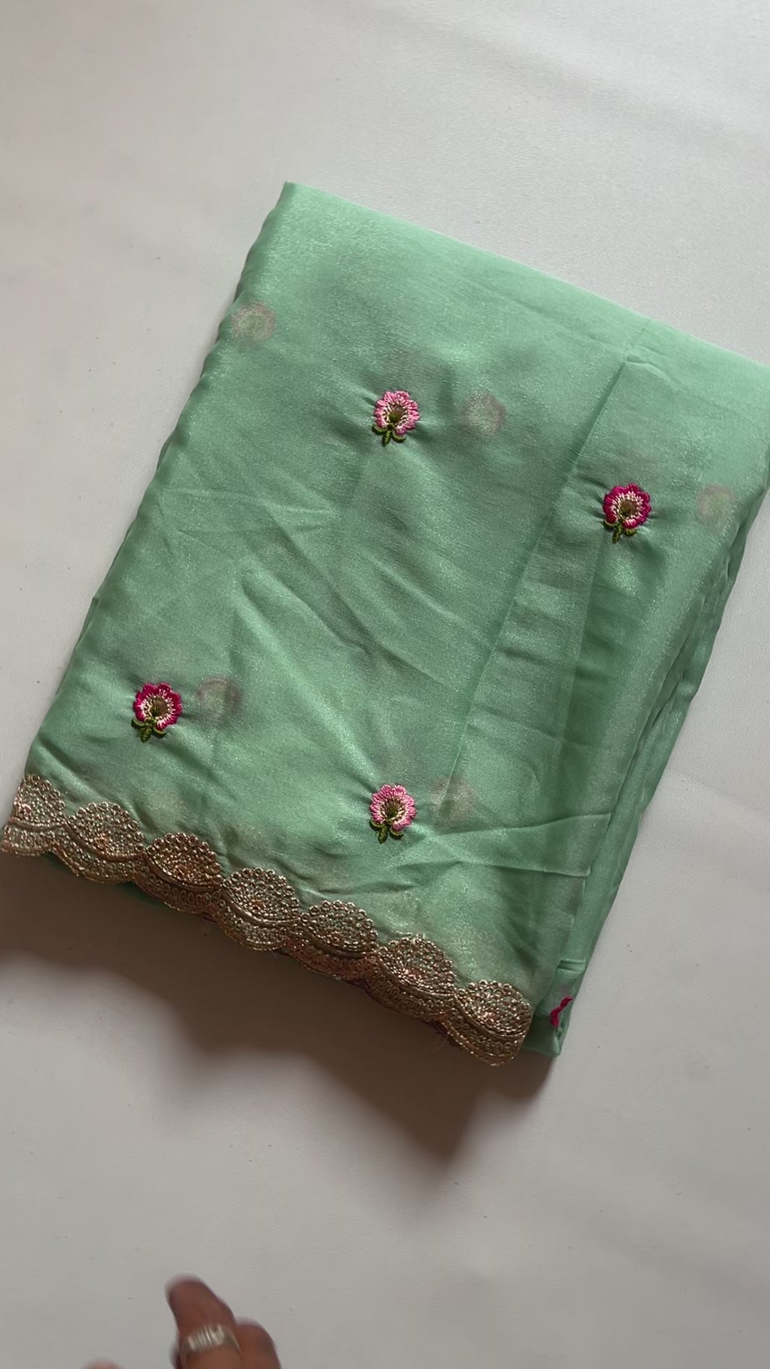 New Wedding Wear Pure Chinnon Embroidery n Stone Work Fancy Designer Saree With Blouse