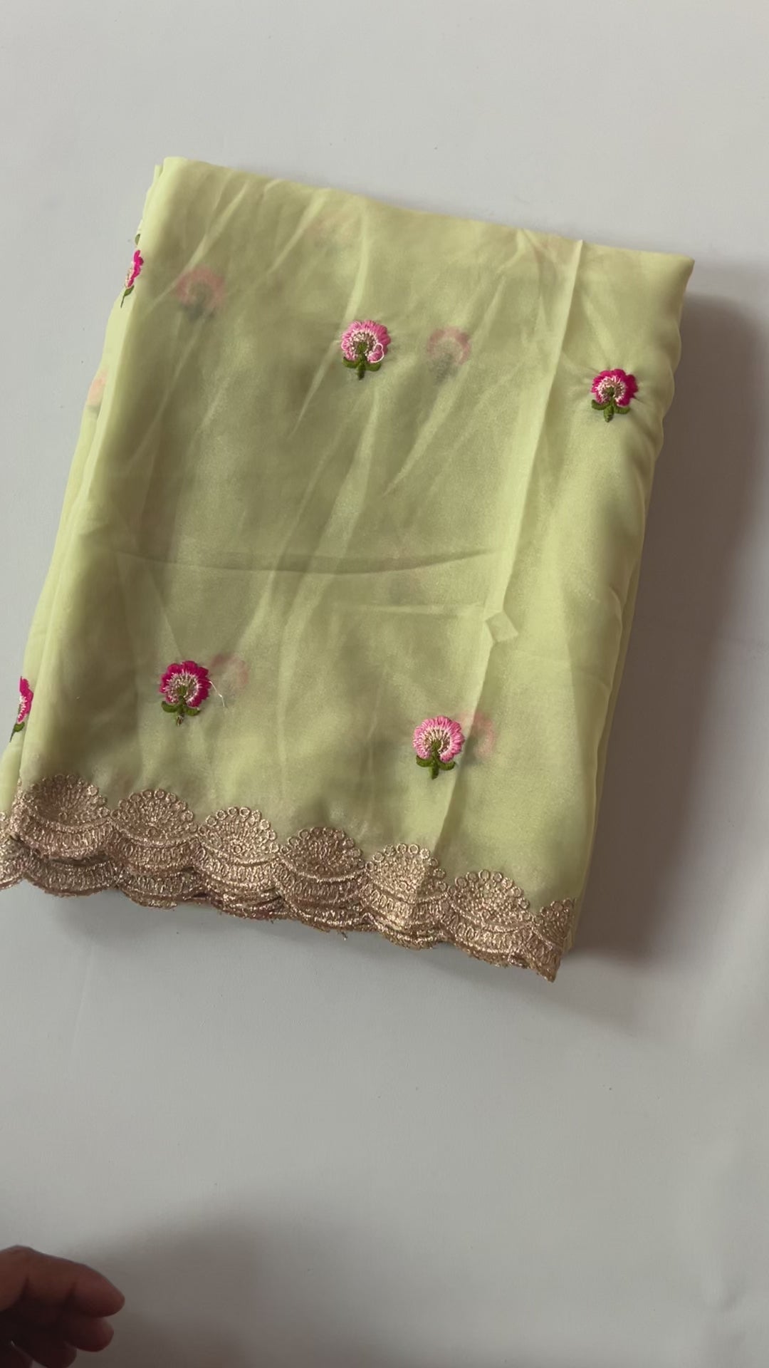 New Wedding Wear Pure Chinnon Embroidery n Stone Work Fancy Designer Saree With Blouse