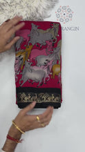 Load and play video in Gallery viewer, New Wedding Wear Pure Mangalkari Viscouse Silk Print n Weaving Work Fancy Designer Saree
