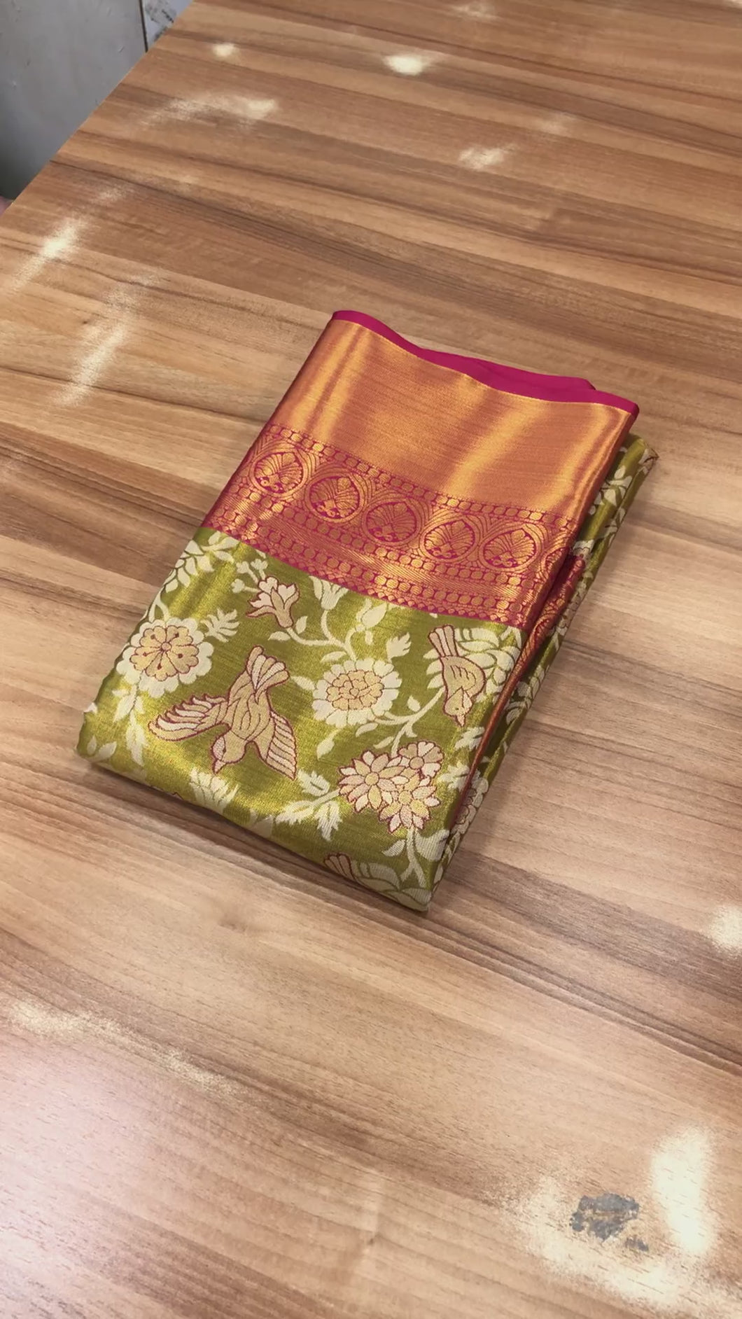 Latest Wedding wear Pista Color Kanjivaram Silk Jacquard Weaving Work Fancy Designer Saree
