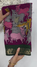 Load and play video in Gallery viewer, New Wedding Wear Pure Mangalkari Viscouse Silk Print n Weaving Work Fancy Designer Saree
