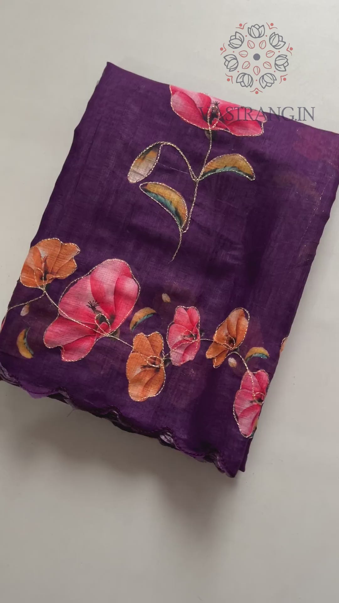 New Cotton Linen Fabric Print With Embroidery Arco Border Work Fancy Designer Saree With Blouse