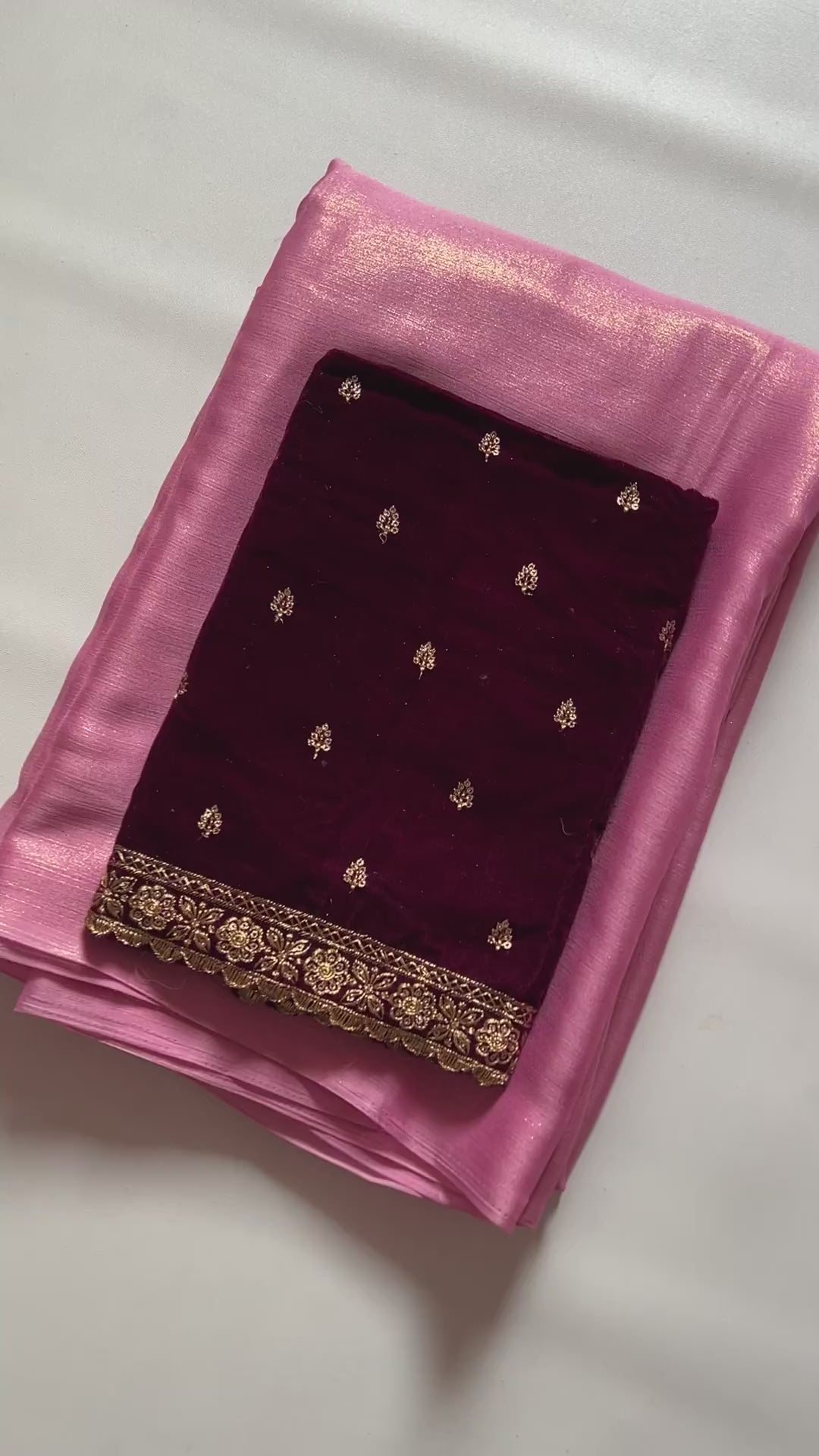 Latest Partywear Moss Chiffon Fancy Designer Saree With Velvet Embroidered Work Blouse