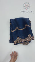 Load and play video in Gallery viewer, New Party Wear Jimmy Silk Embroidery Work Fancy Designer Saree With Blouse
