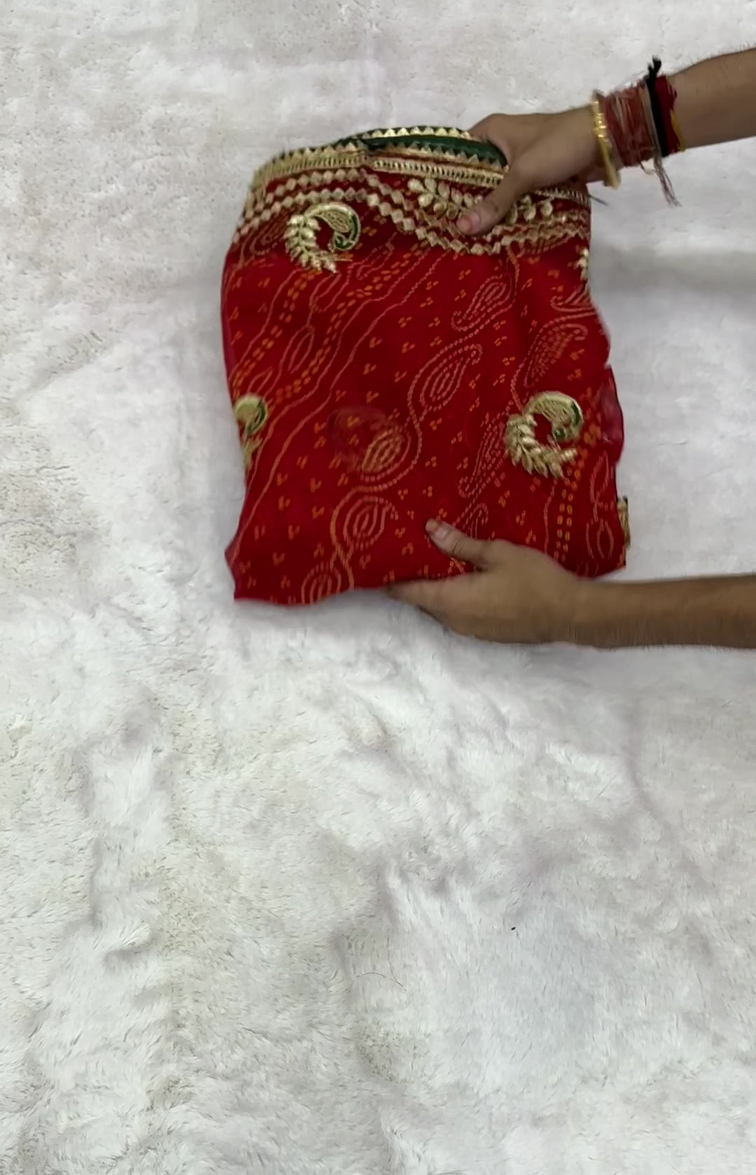New Wedding Wear Red Color Georgette Bandhani Print With Embroidery Work Fancy Designer Saree
