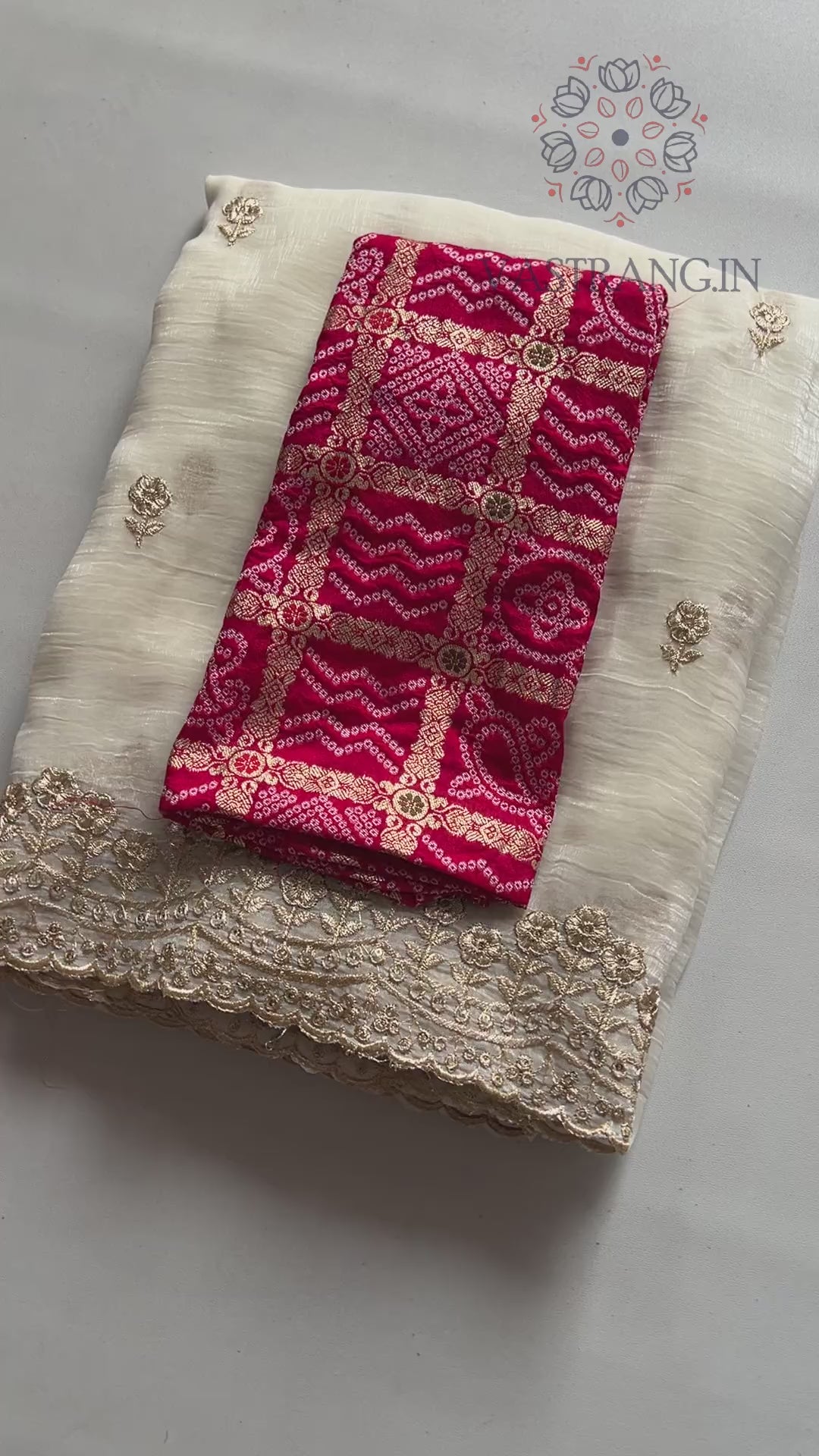 New Cream Color Partywear Crunchy Chiffon Silk Sequence Embroidery n Cut Work Fancy Designer Saree With Jacquard Blouse