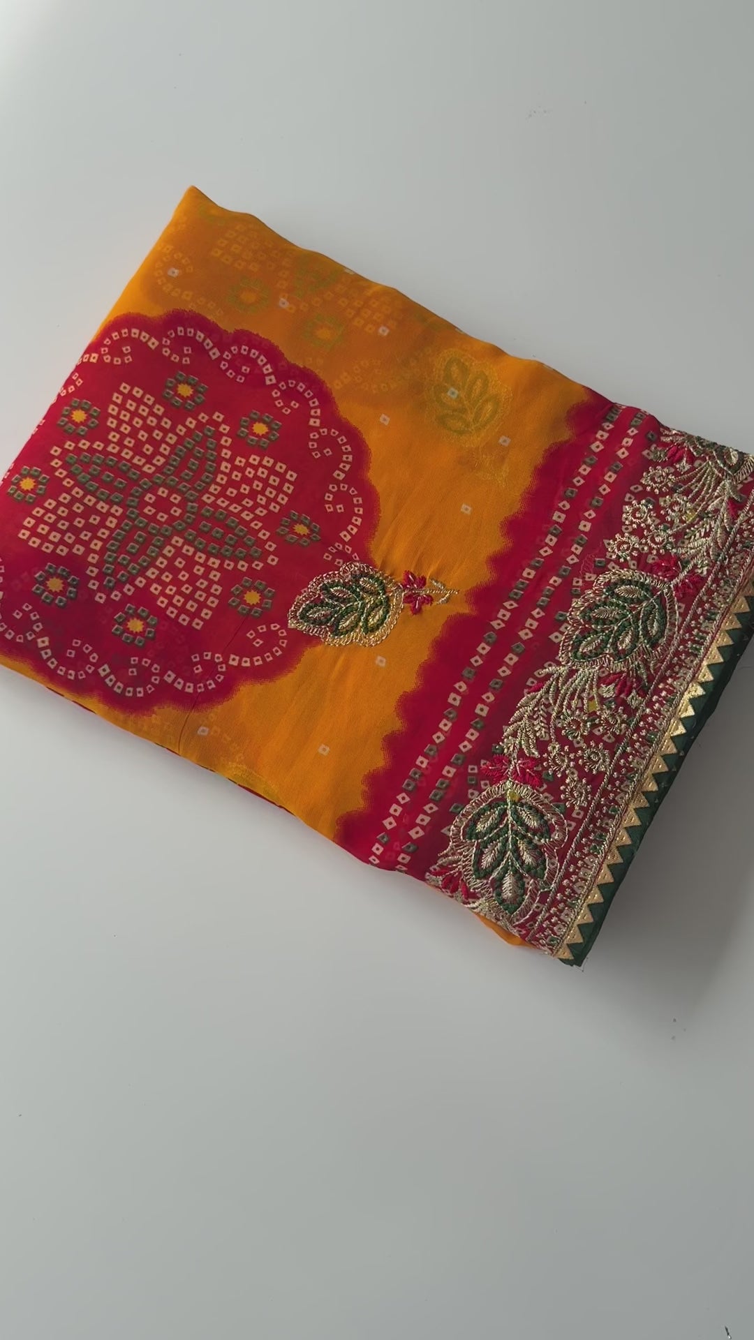 New Festive Wear Georgette Bandhani Print With Embroidery Work Fancy Designer Saree