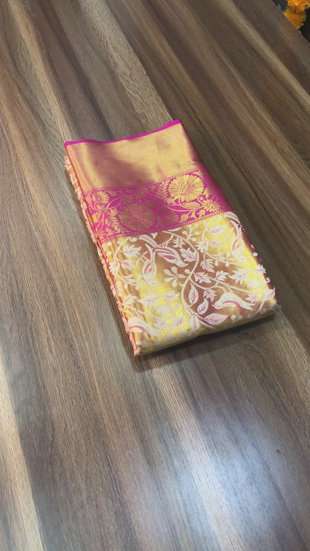 New Wedding Wear Pink Color Kanjiviram Silk Pure Zari Weaving with Beautiful Meena Weaving Saree