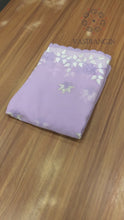 Load and play video in Gallery viewer, New Function Wear Lavender Color Georgette Embroidered With Scalloped Cut Work Fancy Designer Saree

