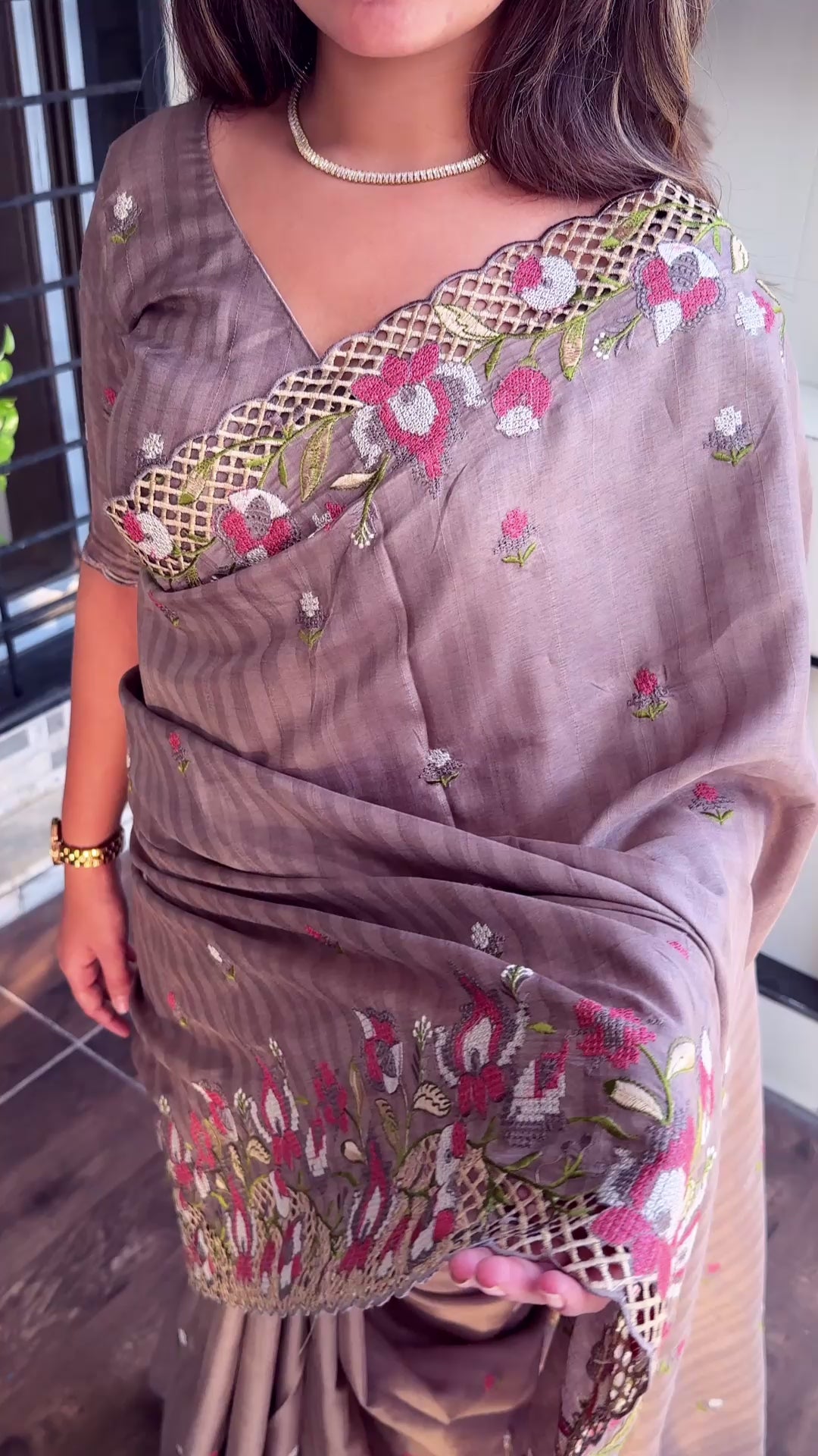 New Wedding wear Slub Silk Emboridred n Cut Work Fancy Designer Saree