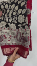 Load and play video in Gallery viewer, Elegant New Festive Wear Pure Mangalkari Viscouse Silk Designer Print n Weaving Saree For Women
