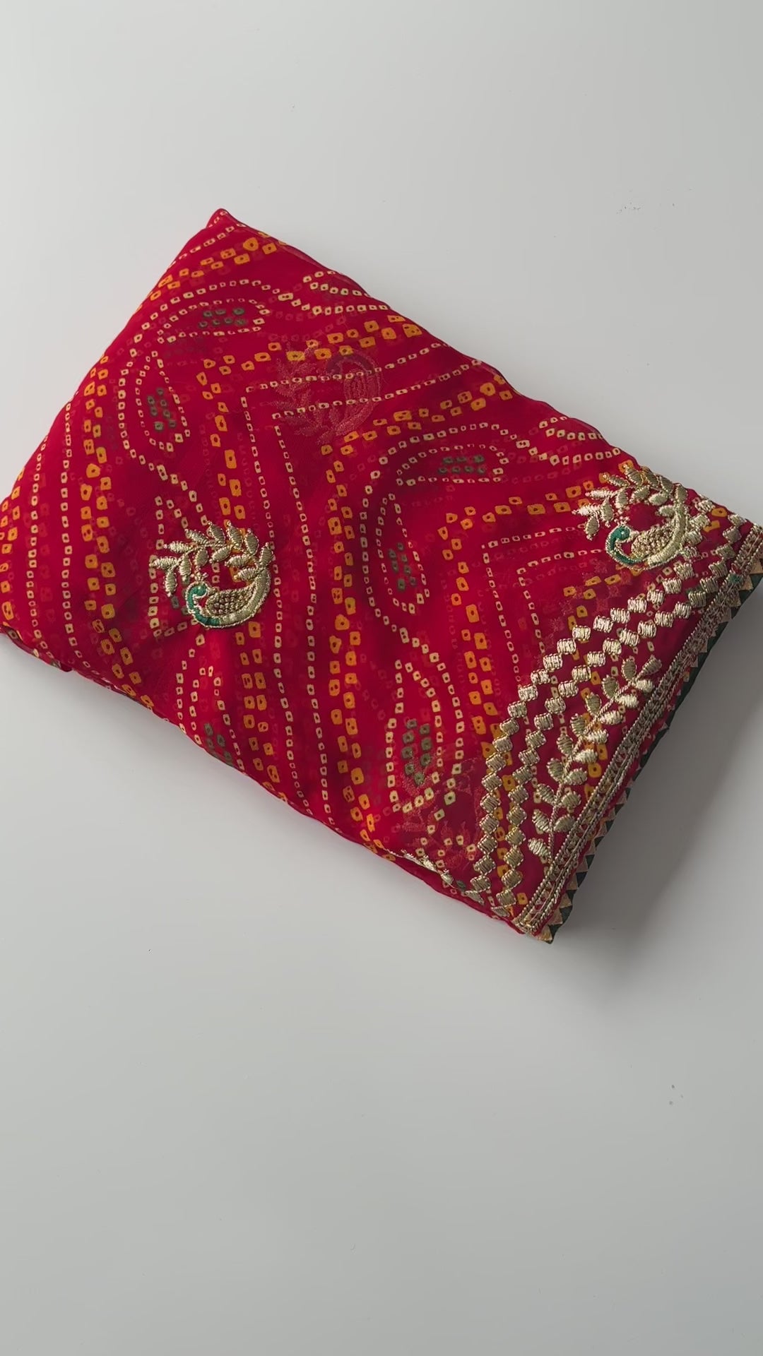 New Festive Wear Georgette Bandhani Print With Embroidery Work Fancy Designer Saree