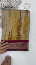 Load and play video in Gallery viewer, Glamorous Function Wear Pure Sibori Viscose Silk Print With Jacquard Work Rich Pallu Fancy Designer Saree For Women
