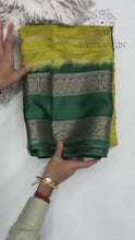 Load and play video in Gallery viewer, New Festive Wear Green Color Pure Dola Silk Jacquard Weaving Work Fancy Designer Saree With Blouse Piece
