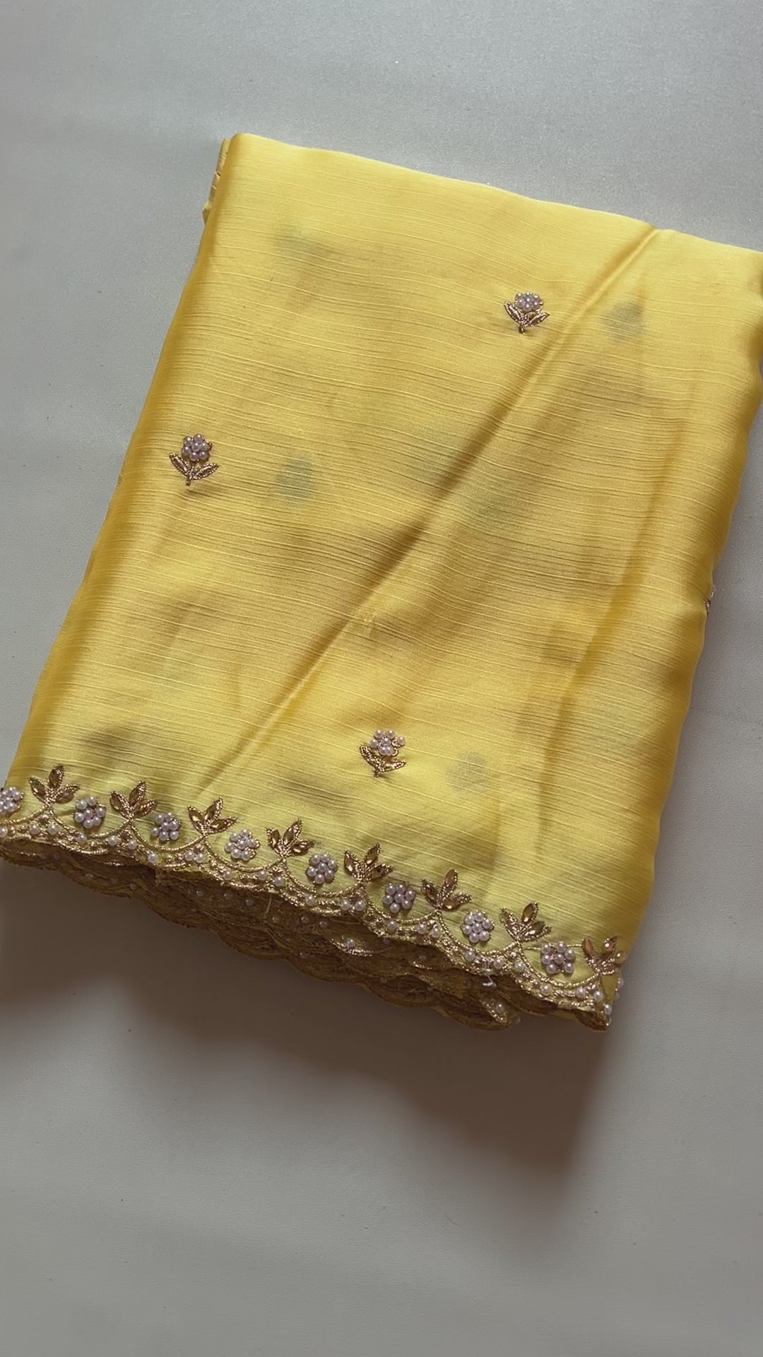 New Partywear Satin Chiffon Embroidery n Diamond Work Fancy Designer Saree With Blouse