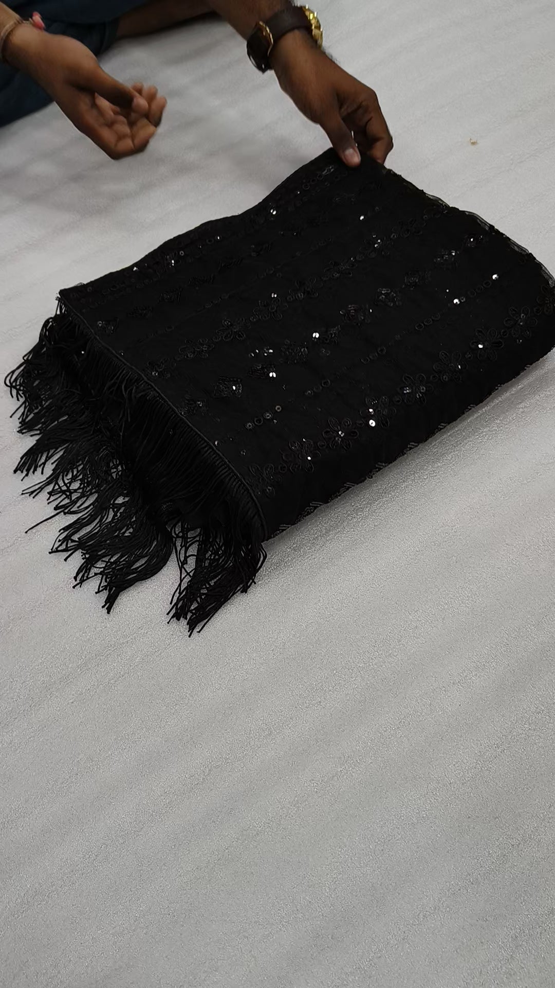 Partywear Black Color Soft Net Sequence Work Fancy Designer Saree With Embroidered Blouse