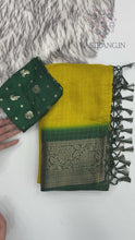 Load and play video in Gallery viewer, New Yellow Color Pure Dola Silk Jacquard Weaving With Tassles Work Fancy Designer Saree With Classic Blouse Piece
