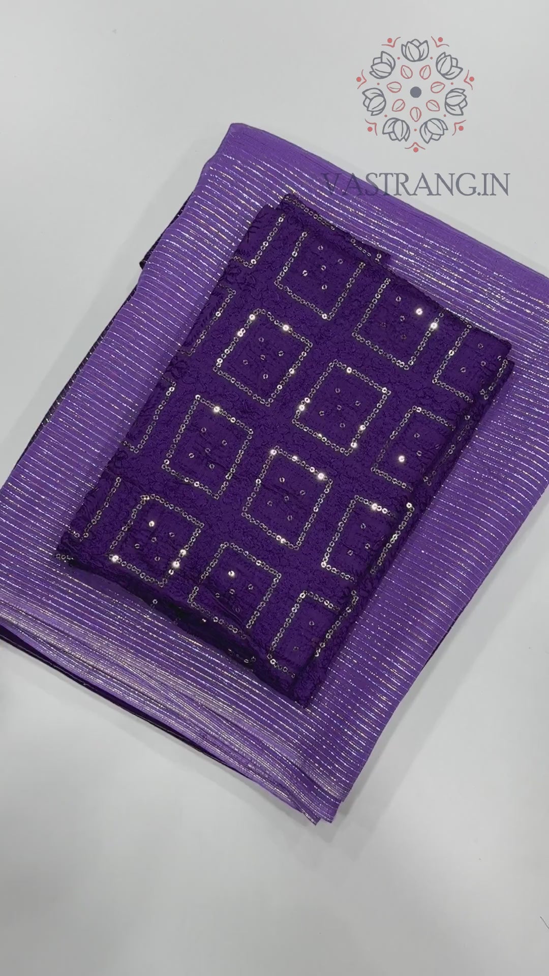 Latest Partywear Purple Pedding Color Viscose Georgette Fancy Designer Saree