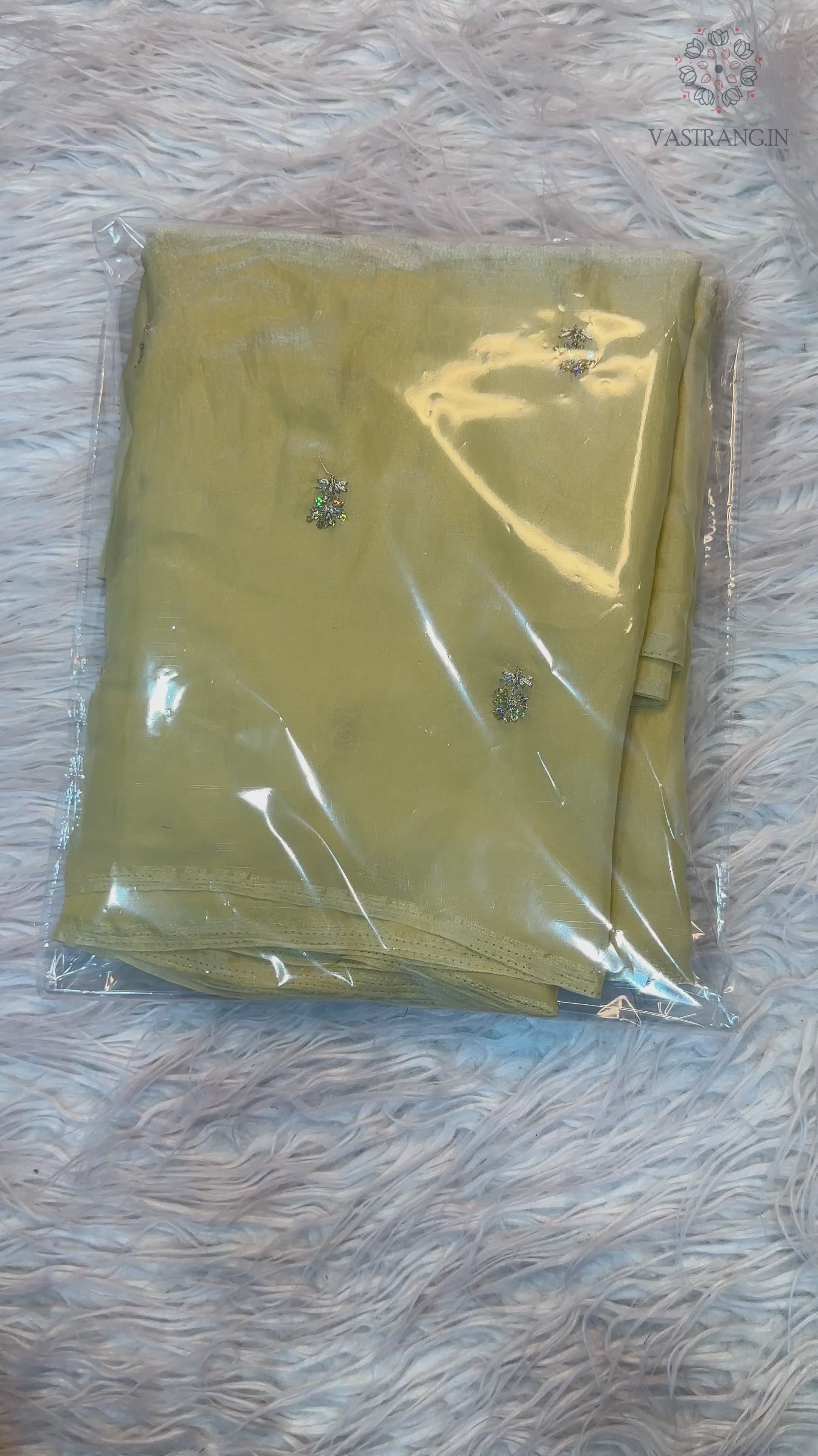 New Partywear Satin Silk Fabric Sequence Emboridery Work Fancy Designer Saree With Blouse
