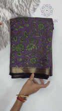Load and play video in Gallery viewer, Prettiest Function Wear Pure Mangalkari Viscouse Silk Print With Designer Pallu Fancy Saree For Women
