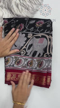 Load and play video in Gallery viewer, Incomparable Party Wear Pure Mangalkari Viscose Silk Print With Jacquard Work Rich Pallu Fancy Designer Saree For Occasion
