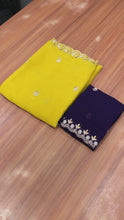 Load and play video in Gallery viewer, New Partywear Soft Georgette Embroidery n Cutwork Fancy Designer Saree With Blouse
