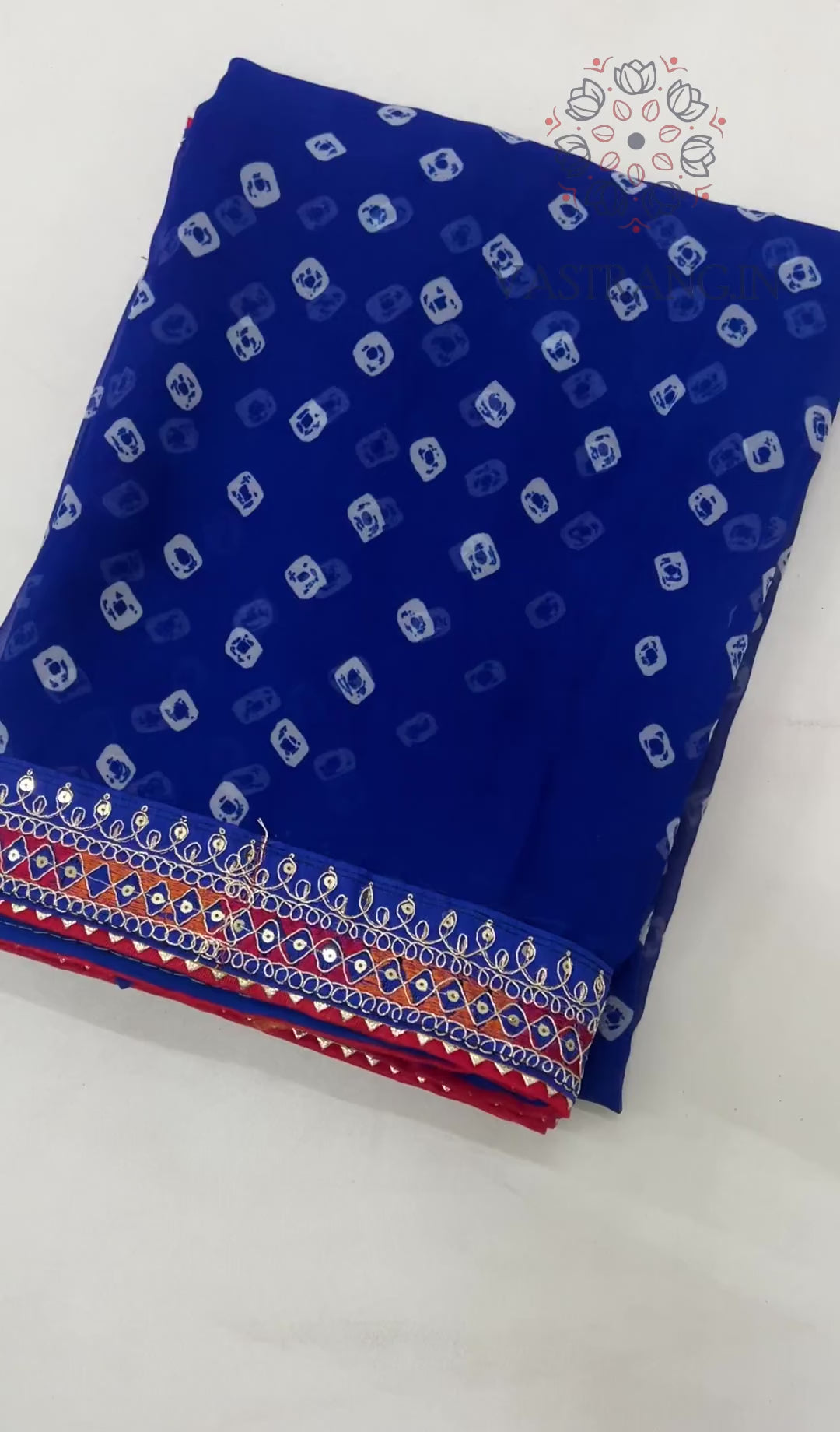 New Blue Color Georgette Print n Sequence Lace Border Work Fancy Designer Wedding Wear Saree
