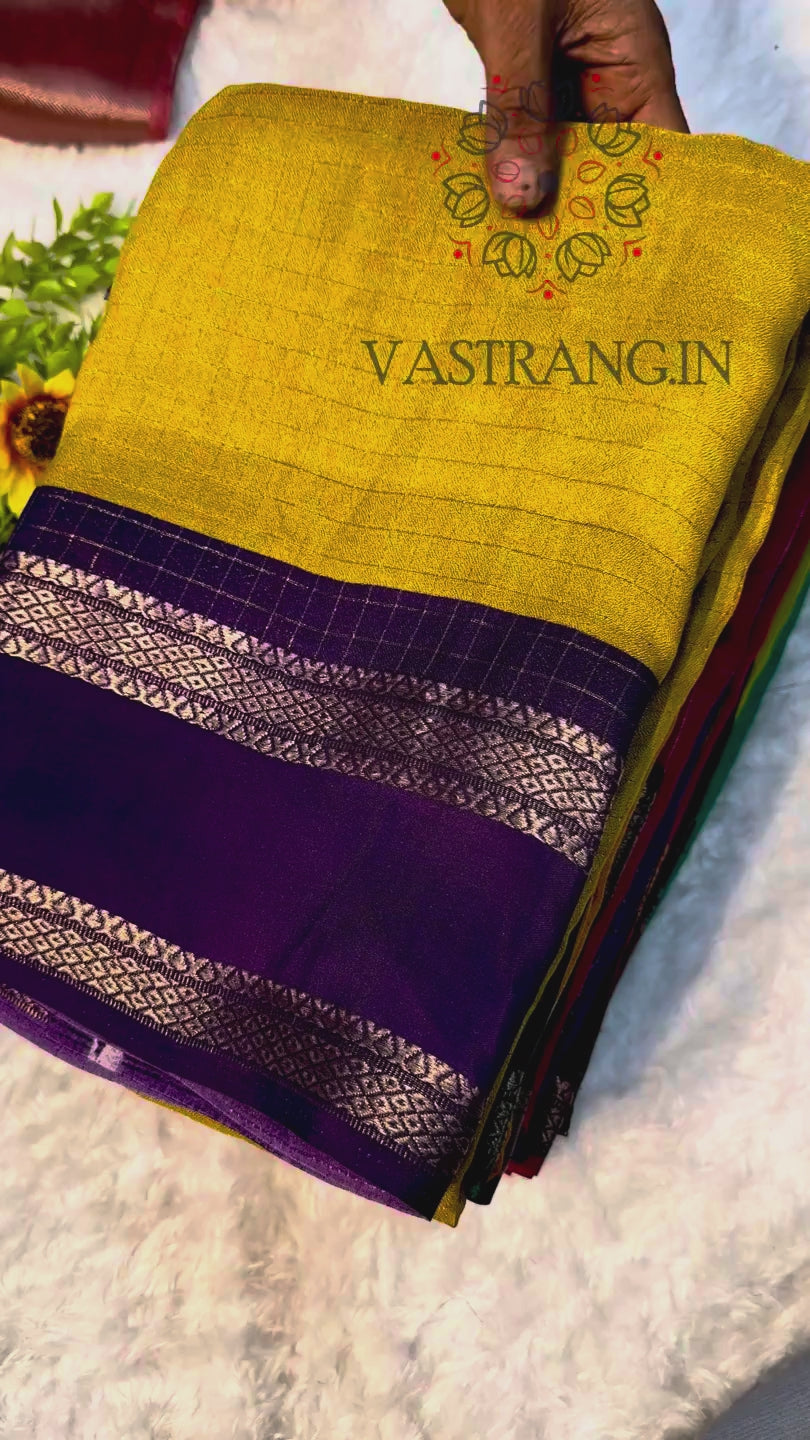 Dissemble Party Wear Heavy Mysore Silk Chex Design With Jacquard Weaving Work Pedding Border Fantastic Blouse