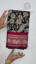 Load and play video in Gallery viewer, New Festive Wear Pure Mangalkari Viscous Silk Print With Jacquard Work Rich Pallu Fancy Designer Saree

