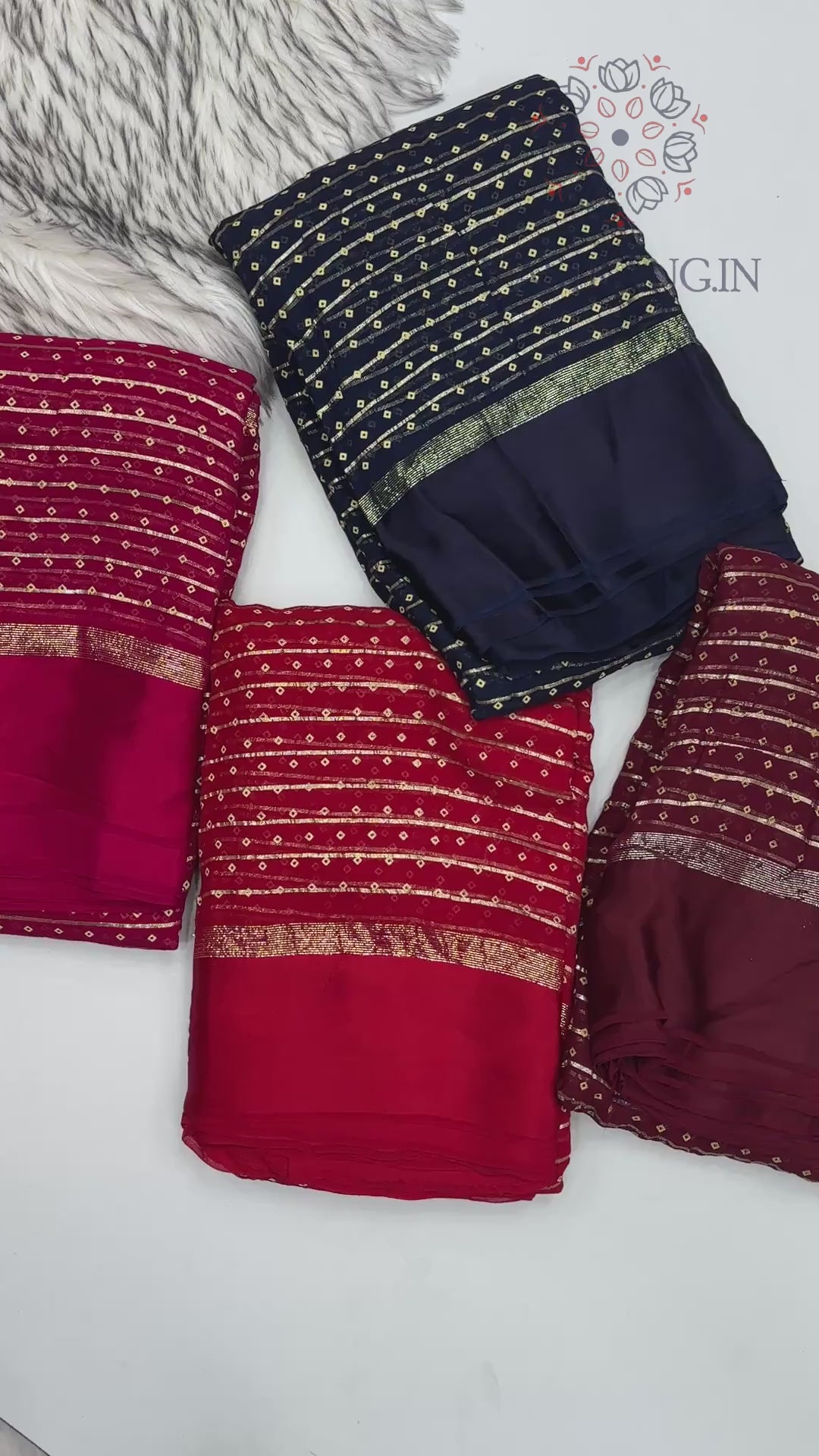 Elegant Party Wear Pure Viscose Georgette Weaving Jacquard Bandhani Print With Satin Border Fancy Desginer Saree For Ceremonial Occasion