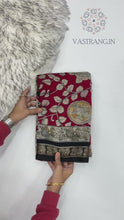 Load and play video in Gallery viewer, Red Color Pure Mangalkari Viscouse Silk Print n Weaving Work Fancy Designer Festive Wear Saree for Women
