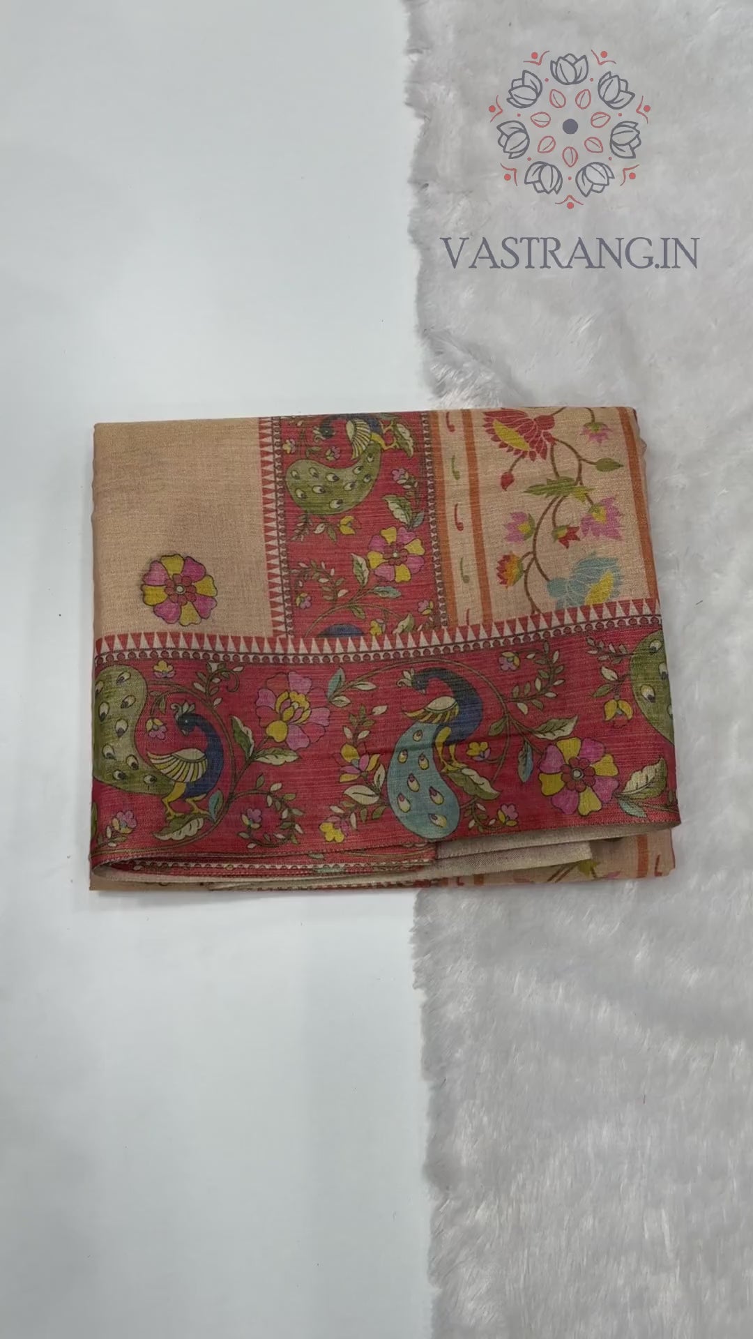 New Cream Color Tissue Cotton Print Work Fancy Designer Wedding Wear Saree With Blouse