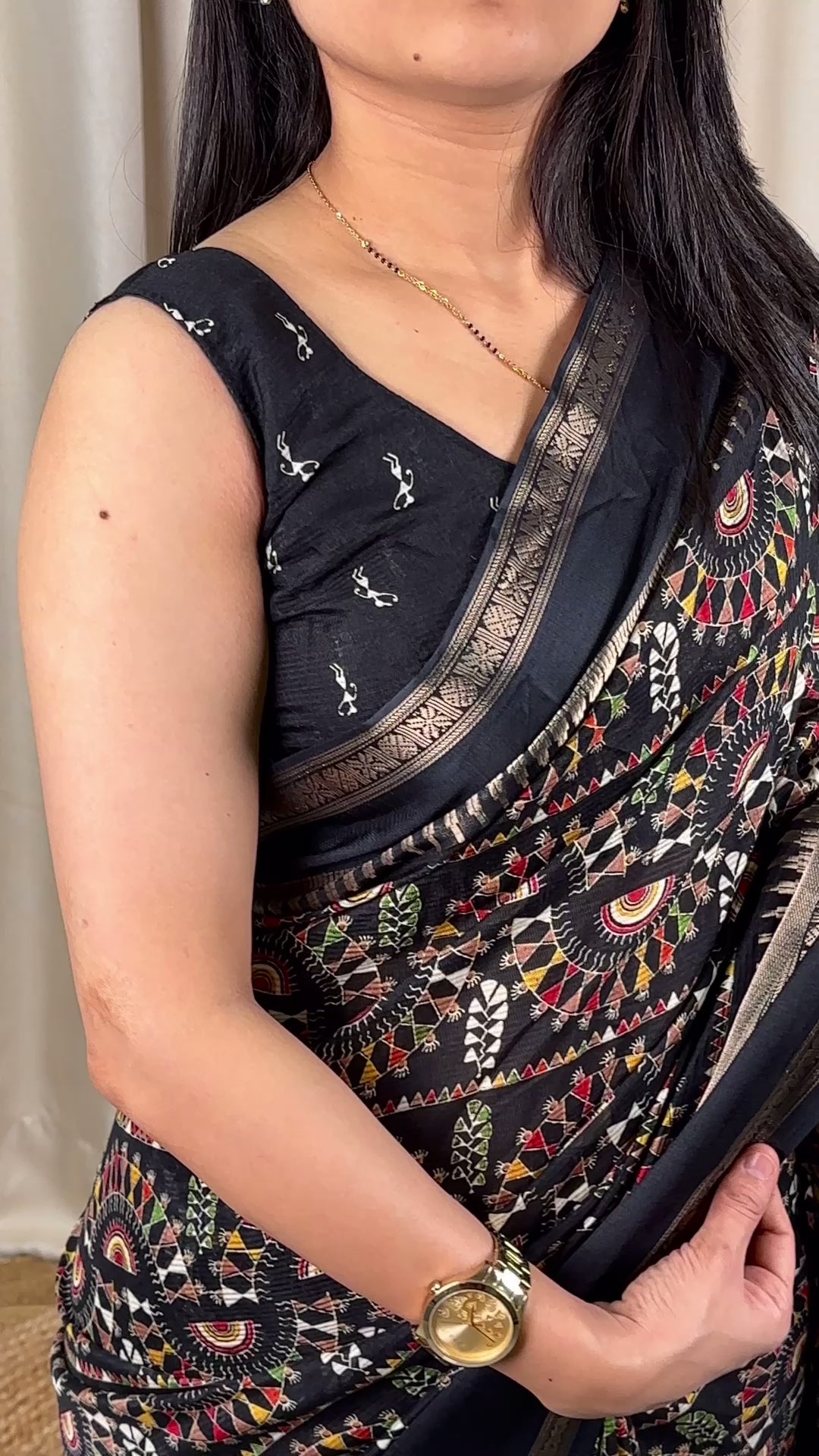 New Soft Denting Cotton Kalamkari Print Zari Border Tussles Work Printed Saree